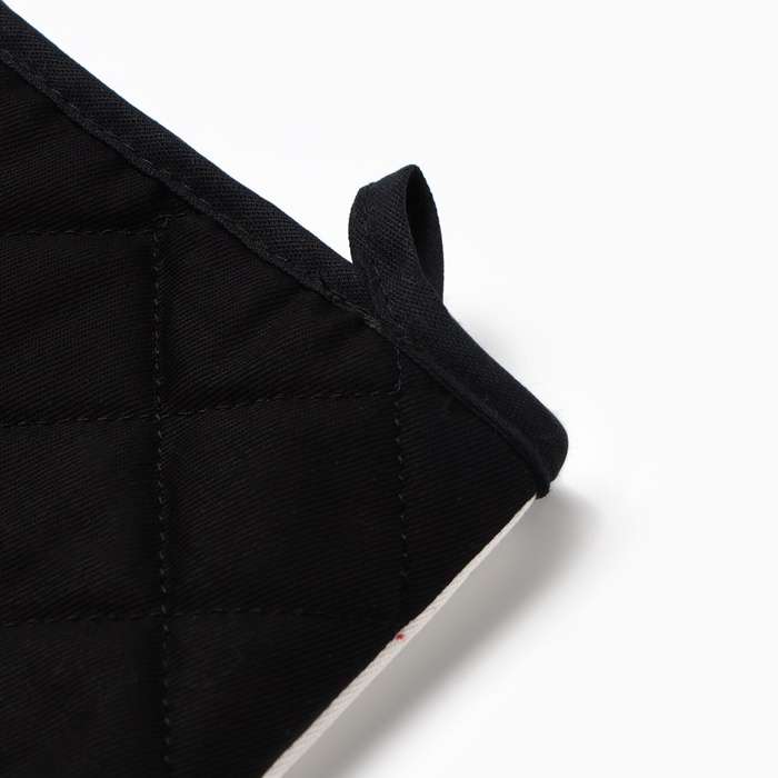 Новый год. Варежка-прихватка &laquo;Новогодние олени&raquo; 20х28см,саржа, 100% х/л, ватин 250г/м2