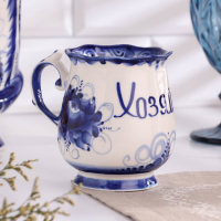 Кружка "Утро Хозяйка", 0,3 л, 11х12 см, гжель, фарфор Кружка "Утро Хозяйка", 0,3 л, 11х12 см, гжель, фарфор