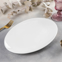Блюдо фарфоровое овальное Wilmax Olivia, d=30,5 см, цвет белый
