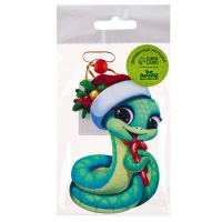 Ёлочная игрушка - подвеска деревянная &laquo;Новый год! Змея в шапке&raquo;, символ года 2025