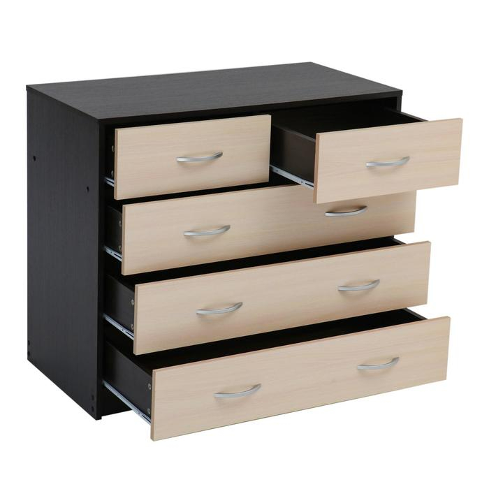 Комод 5 ящиков, 900х480х800, Венге темный/Венге светлый Комод 5 ящиков, 900х480х800, Венге темный/Венге светлый