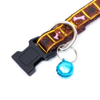 Ошейник двухслойный с фастексом "Косточки и лапки", 30 х 1 см, коричневый Ошейник двухслойный с фастексом "Косточки и лапки", 30 х 1 см, коричневый