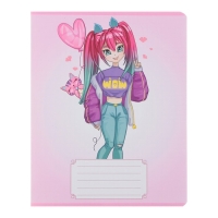 Комплект тетрадей из 10 штук, 18 листов в клетку Calligrata "Аниме 07", обложка мелованный картон, ВД-лак, блок офсет, 5 видов по 2 штуки