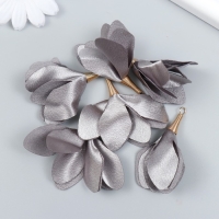 Декор для творчества текстиль "Бутон, благородный серый" набор 6 шт 6 см Декор для творчества текстиль "Бутон, благородный серый" набор 6 шт 6 см