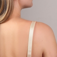 Резинка для бретелей, блестящая, 15 мм, 10 &plusmn; 0,5 м, цвет бежевый