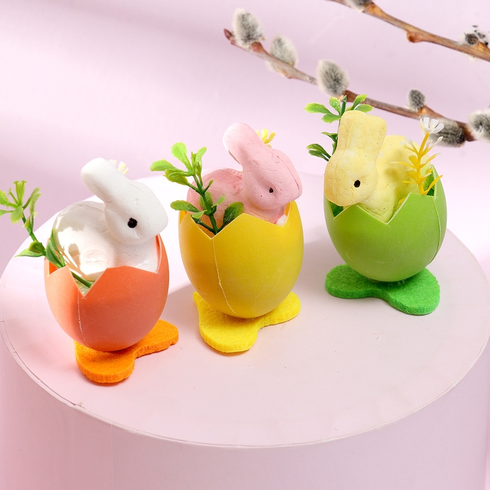 Набор для декора пасхальный &laquo;Зайчики&raquo; 3 шт., 4 &times; 11,5 &times; 6,5 см