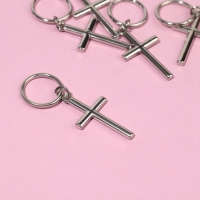 Пирсинг для волос &laquo;Крест&raquo;, 3,7 &times; 1,3 см, 5 шт, цвет серебристый