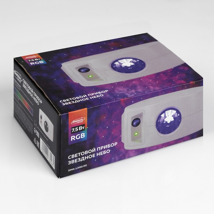 Световой прибор &laquo;Звёздное небо&raquo; 5 см, лазер, динамик, пульт ДУ, свечение мульти, 5 В