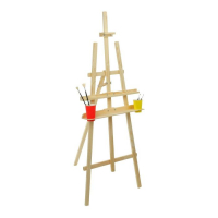 Мольберт тип &laquo;Лира&raquo; 175 х 62 см, (полка 60 х 12 см, с двумя подстаканниками), с бегунком, неокрашенное дерево, Calligrata №7