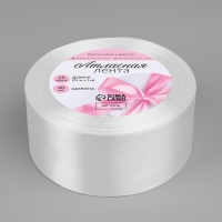 Лента атласная, 40 мм &times; 23 &plusmn; 1 м, цвет белый №01