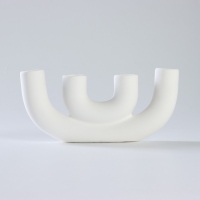 Подсвечник керамический &laquo;Скандинавия&raquo;, 23&times;10,5 см, горлышко d=2,3 см, цвет белый