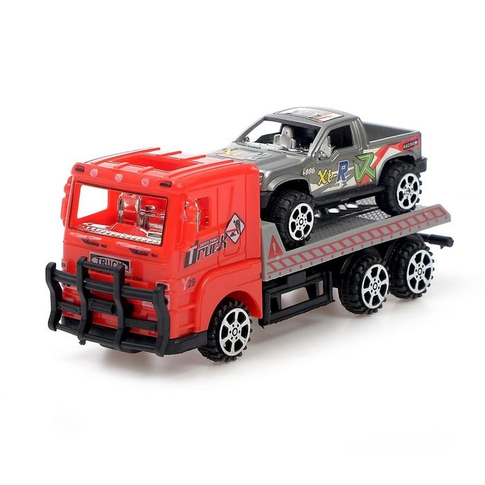 Грузовик инерционный &laquo;Эвакуатор&raquo; с машиной, цвета МИКС.