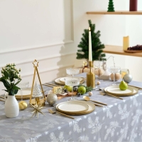 Скатерть Этель &laquo;Серебряные ветки&raquo;, 110х149 см, саржа 190 г/м2