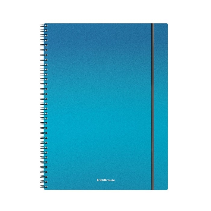 Тетрадь А4 на спирали, 80 листов в клетку, ErichKrause Ice Metallic, пластиковая обложка, на резинке, блок офсет 100% белизна, МИКС