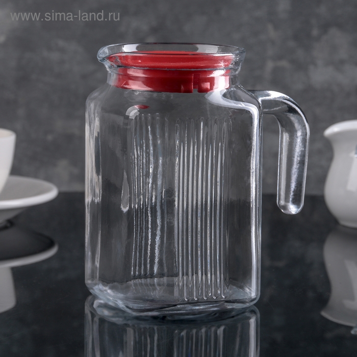 Кувшин стеклянный &laquo;Фриго&raquo;, 600 мл, пластиковая красная крышка