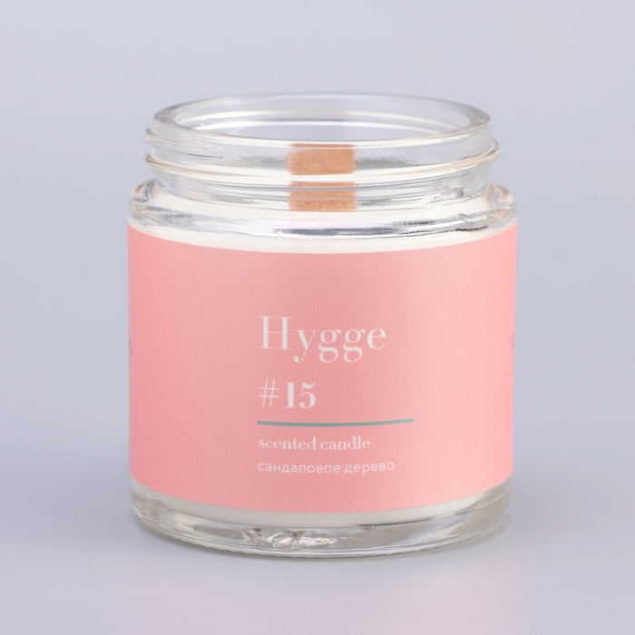 Свеча ароматическая Свеча ароматическая "Hygge" #15 Сандаловое дерево, соевый воск, в банке, 90 г