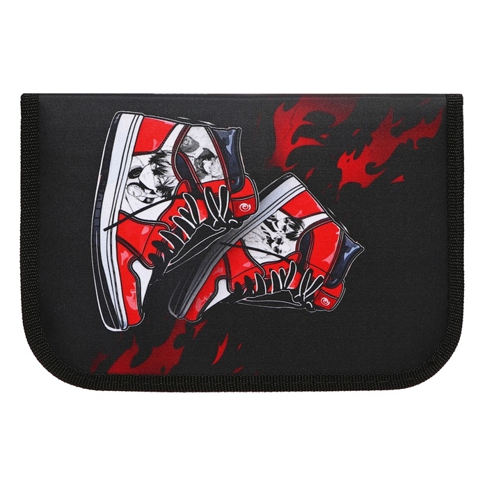 Пенал 3 секции, вкладка внутри, 140 х 210 х 40 мм, тканевый, Calligrata TOP Block Пенал 3 секции, вкладка внутри, 140 х 210 х 40 мм, тканевый, Calligrata TOP Block "Кеды аниме"