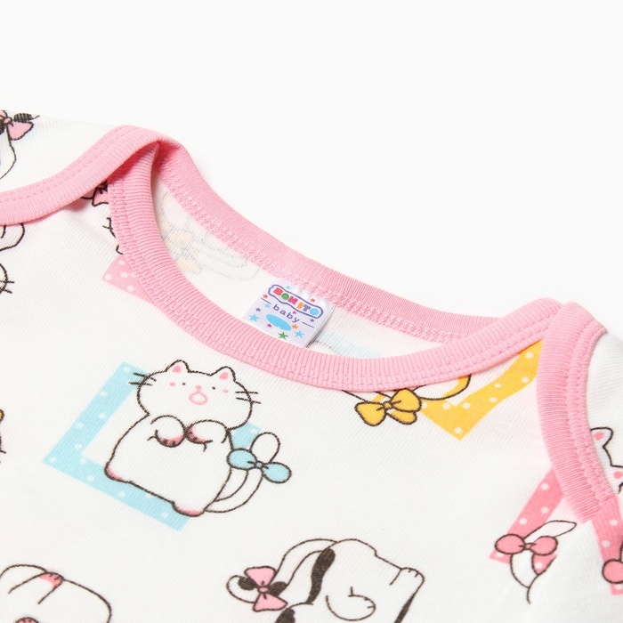 Боди детский, цвет белый/котята, рост 86 см