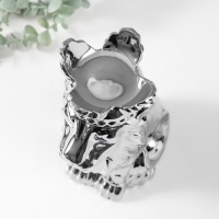 Сувенир керамика "Лев в короне" серебро 17х12х26 см Сувенир керамика "Лев в короне" серебро 17х12х26 см