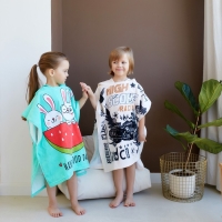 Полотенце-пончо детское махровое Крошка Я &laquo;Зайчики&raquo; 60х120см, 100% хлопок, 300гр/м2