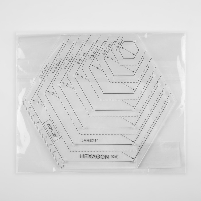 Линейка для квилтинга и пэчворка, 18 &times; 15 см, цвет белый