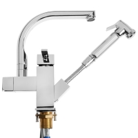 Cмеситель для кухни Accoona A4491, с гигиеническим душем, латунь, хром Cмеситель для кухни Accoona A4491, с гигиеническим душем, латунь, хром