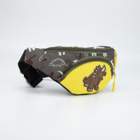 Сумка поясная, отдел на молнии, цвет коричневый/жёлтый, &laquo;Динозавр&raquo;