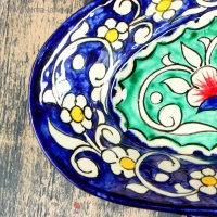 Селёдочница Риштанская Керамика "Цветы", 24 см, синяя, микс