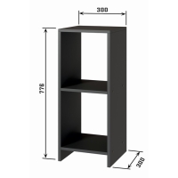 Стеллаж 300, 300х300х776, Квадро/Антрацит