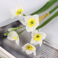 Цветы искусственные "Нарцисс люкс" диам.цветка-3,5см, 38 см, бело-жёлтый Цветы искусственные "Нарцисс люкс" диам.цветка-3,5см, 38 см, бело-жёлтый