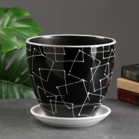 Набор горшков цветочных 4 шт. Иллюзия черный 0,4 / 1 / 2,5 / 5 л Набор горшков цветочных 4 шт. Иллюзия черный 0,4 / 1 / 2,5 / 5 л