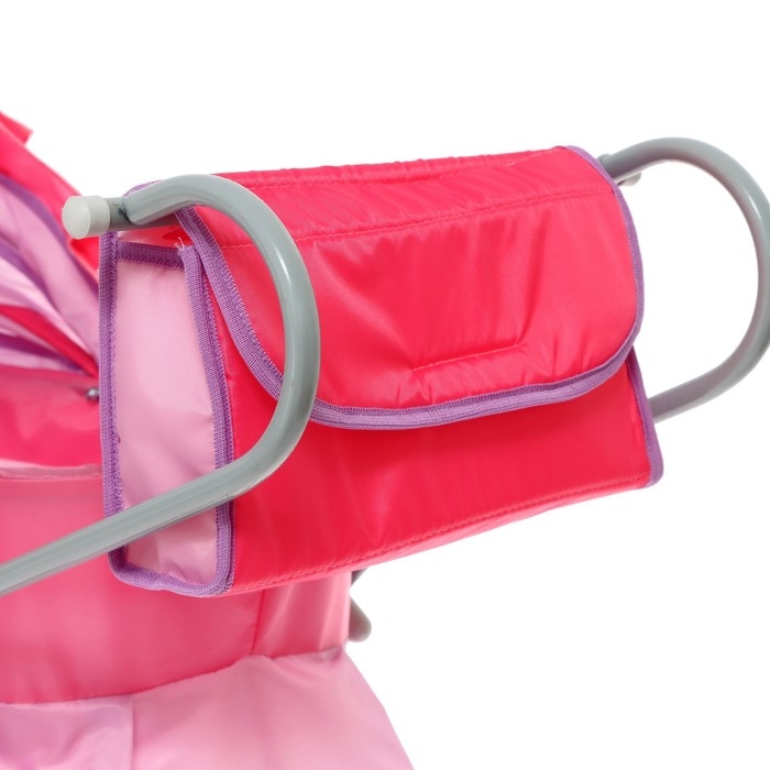 Коляска кукольная №11, цвет розовый с сиреневым Коляска кукольная №11, цвет розовый с сиреневым