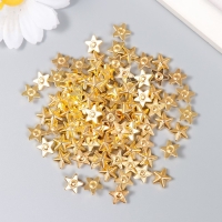Декор для творчества пластик "Звёзды" золото набор 100 шт 1х1 см