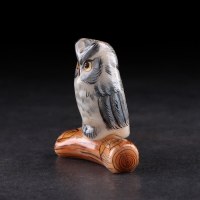 Сувенир &laquo;Сова на бревне&raquo;. 8&times;3,5&times;7,5 см, селенит