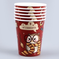 Набор бумажной посуды одноразовый Совушка&raquo;: 6 тарелок, 6 стаканов, 6 колпаков