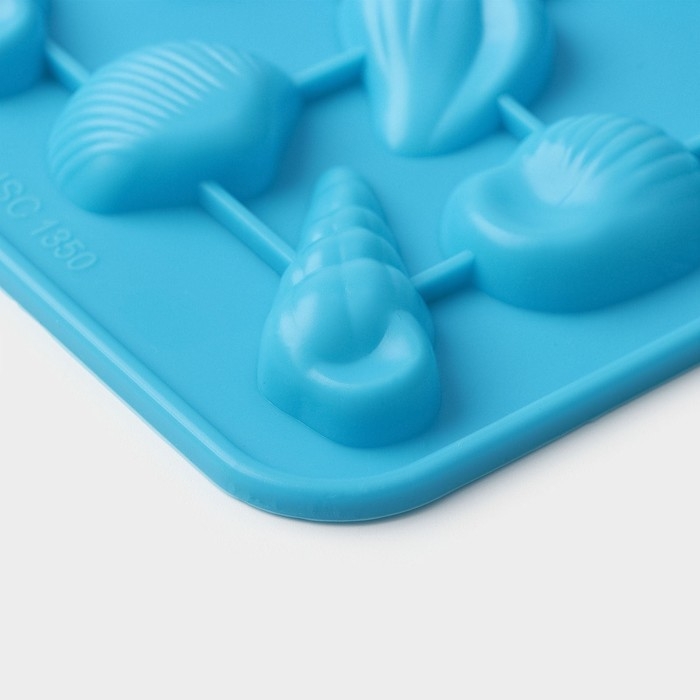 Форма для конфет и шоколада Доляна &laquo;Ракушки&raquo;, силикон, 17,3&times;17,3 см, 16 ячеек (3,4&times;2,5 см), цвет МИКС