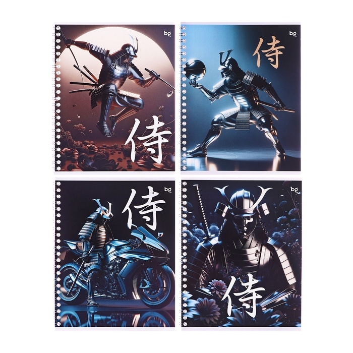 Тетрадь 48 листов в клетку, на гребне, Тетрадь 48 листов в клетку, на гребне, "Доспехи", обложка мелованный картон, МИКС