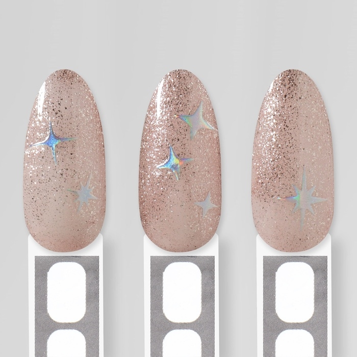 Наклейки для ногтей «Звезда», объёмные, металлизированные, цвет серебристый Наклейки для ногтей «Звезда», объёмные, металлизированные, цвет серебристый