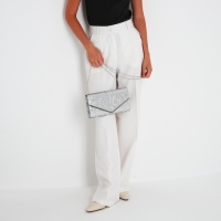 Сумка-клатч на клапане, цвет серебряный Сумка-клатч на клапане, цвет серебряный