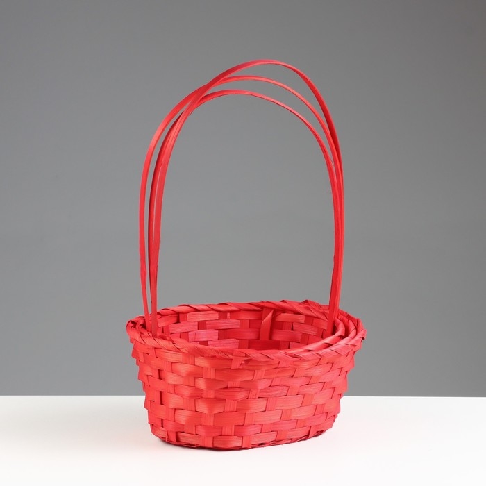 Набор корзин плетеных, бамбук, 22х18x10/34см, 24х19x10/36см, 27х21x10/38см, 3 шт