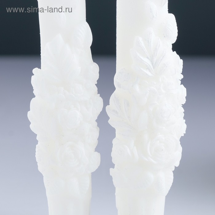 Набор свадебных свечей Набор свадебных свечей "Романтика с кольцами", белый, родительская пара