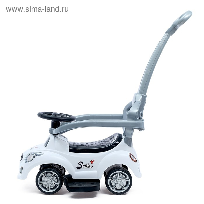 Толокар-каталка &laquo;Тачка&raquo;, с родительской ручкой, цвет белый