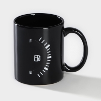 Кружка - хамелеон керамическая Доляна &laquo;Уровень топлива&raquo;, 350 мл, цвет чёрный