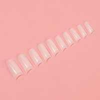 Типсы для наращивания ногтей, 500 шт, форма мягкий квадрат, с короткой контактной зоной, 10 размеров, цвет слоновая кость