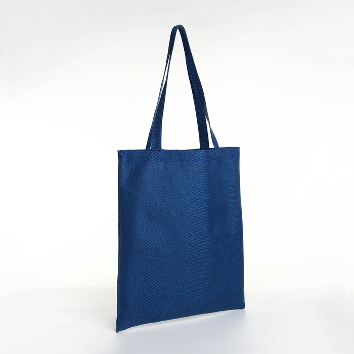 Шопер без застёжки, из текстиля, цвет синий Шопер без застёжки, из текстиля, цвет синий