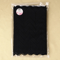 Кружевная эластичная ткань, 200 мм &times; 2,7 &plusmn; 0,5 м, цвет чёрный