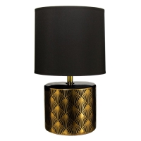Настольная лампа Биргит E14 40Вт черно-золотой 15х15х27 см RISALUX Настольная лампа Биргит E14 40Вт черно-золотой 15х15х27 см RISALUX