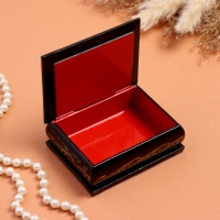 Шкатулка &laquo;Павлин и сакура&raquo;, черная, 8&times;10,5 см, лаковая миниатюра