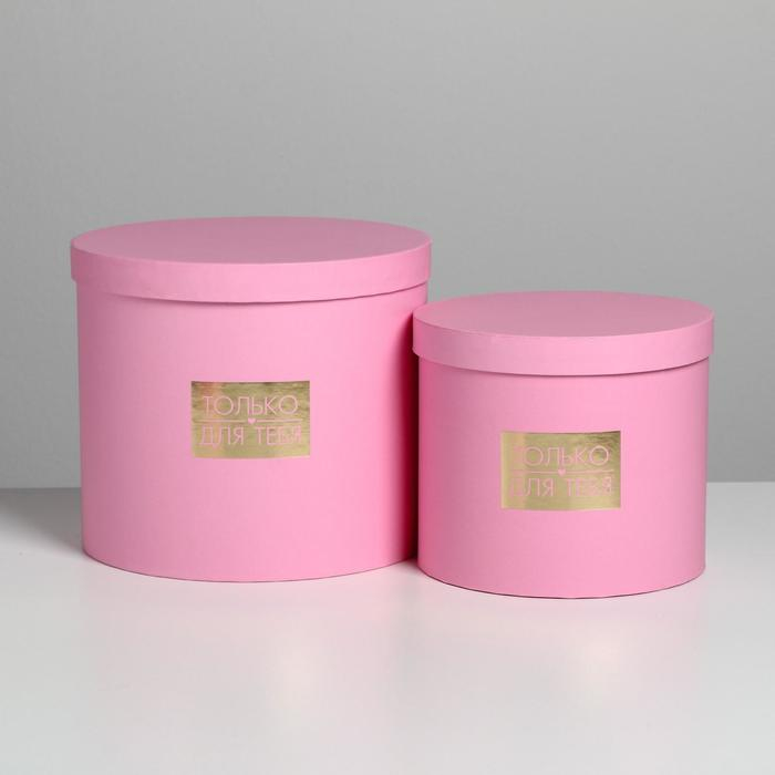 Набор шляпных коробок для цветов 5 в 1, упаковка подарочная, &laquo;Нежность&raquo;, 14 х 13 см - 22 х 19,5 см