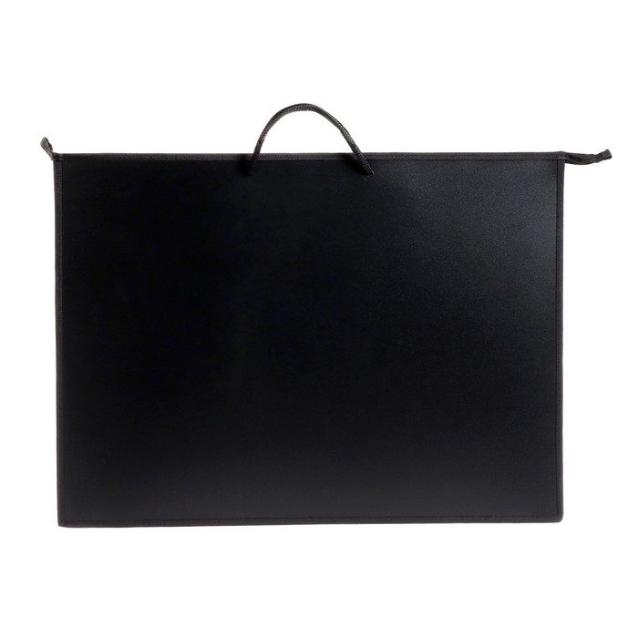 Папка для чертежей и рисунков А2, 650 х 480 х 50 мм, с ручками, пластиковая, молния сверху, Оникс, ПР 2-8, 0.9 мм, карман, Папка для чертежей и рисунков А2, 650 х 480 х 50 мм, с ручками, пластиковая, молния сверху, Оникс, ПР 2-8, 0.9 мм, карман, "Чёрный"